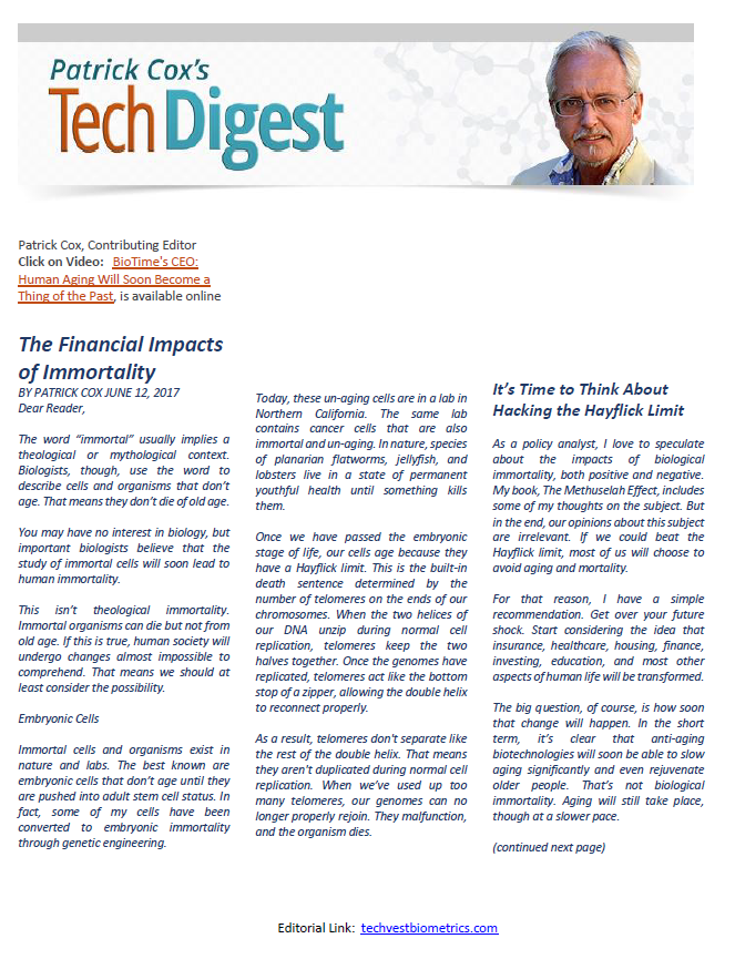 Tech Digest Immortality Economics TVI Page 1