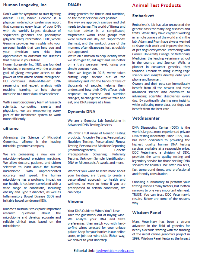 Biometrics DNA Tests page 20